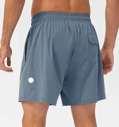 дизайнер LL лимоны мужские спортивные шорты для йоги короткие быстросохнущие шорты с задним карманом для мобильного телефона повседневные брюки для бега в тренажерном зале lu-lu дышащие и повседневные7