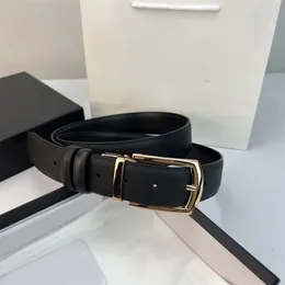 حزام فاخر للنساء مصممة بسيطة Cinture Black Mens Blats Proced Gold Boxle Leateine ​​Belt Wide Solid Width 3.4cm Cinturon Office Fa012