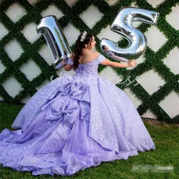 Lüks leylak lavanta quinceanera elbiseler artı beden tam on altı doğum günü partisi dess zarif vestido de 15 anos on beş xv elbise debutante tatlı 16 elbise 2024