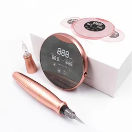 Машинка для татуировки P90 Зеркальная панель с 2 иглами-преобразователями Ручка для микроблейдинга бровей и ручки подходят для большинства картриджей 231130