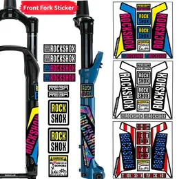 자전거 그룹 세트 Rockshox Front Fork Sticker Mountain Bike Front Fork Decals 방수 장식 사이클링 스티커 자전거 액세서리 231130