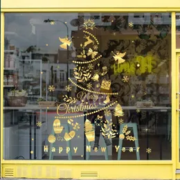 Vetrofanie Decorazioni di Buon Natale per la casa Babbo Natale 2024 Anno Adesivi su Windows Anno Decorazione Decorazione murale 231201