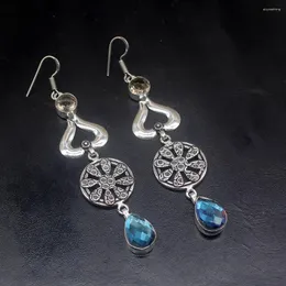 Dangle Earrings Gemstonefactory Big Promotion Unique 925 Silver Dazzling Faceted Colorful Topaz Women Ladies Gifts Drop 20231930