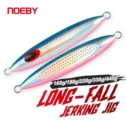 Yemler Noeby Metal Jig Balıkçılık Cazibesi 160g 190g 220g 250g 330G 440g Uzun Sonbahar Sarsıntısı Yapay Sert Yem Derin Deniz 231202