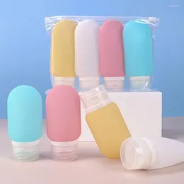 Storage Bottles 60/90ml Travel Bottle Set Refillable Soft Silicone Container Cosmetic Lotion Leakproof Sub-Bottling Wholesale
