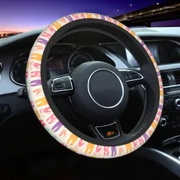 Steering Wheel Covers Teeth Colorful Ink Stamps With Messy Tooth Shapes Car Cover 37-38 Anti-slip Car-styling Interior Accessories