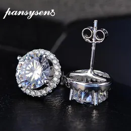 Klassisk kvinna skapade Moissanite Diamond Stud Earrings for Women Fashion 925 Sterling Silver Wedding Jewelry Earring328h