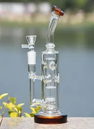 8 inch Thick Bent Neck Glass Bong Rig in Hookahs Smoking Pipe Colorful Cute Water Bubbler Pipes Glass Bongs percolator with 14mm M6273098