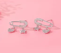 Pin Star Love Earrings women can move net red Earrings super fairy S925 sterling silver a hair substitute2753326