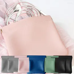 Storage Bags Mini Cosmetic Bag Self Closing Small Makeup Pouch Organizer For Brushes Lipsticks Balms Coins Cables And Ear Phones