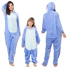 Piżamowe ściegy sztys kigurumi zima panda piżama chłopcy dziewczęta zwierzęce piżama dorośli dla dzieci kostium flanelowy kreskówka senna 231202