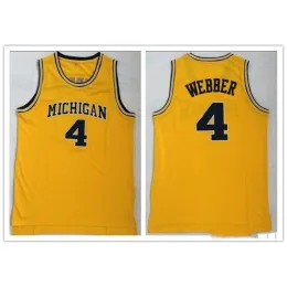 Nikivip Custom XXS-6XL Maglie da basket Made Michigan Woerines College #4 Chris Webber Uomo Donna Taglia giovanile S-5XL Qualsiasi nome Numero