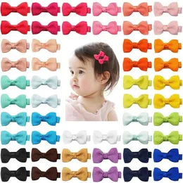 Hair Accessories 50PCS/Lot 2 Inch Solid Bowknot With Metal Clip Sweet Gift Hairgrips For Girl Children Cute Small Hairpins Kids