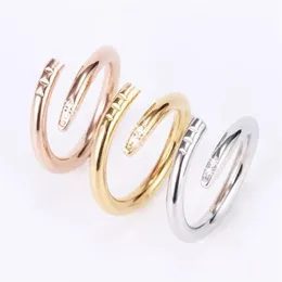 Titanium steel nails Screwdriver ring men and women gold engagement jewelry for lovers couple rings gift size 5-11 with box2722