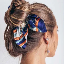 مقاطع الشعر شيفون Bowknot العصابات المرنة للنساء الفتيات اللؤلؤ scrunchies علاقات العصبية ملحقات حامل