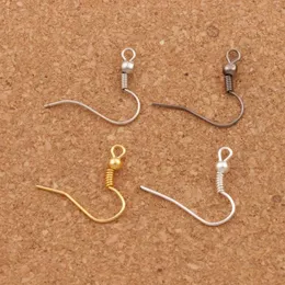 4Colors Copper Fish Clasps & Hooks 15mm 200pcs lot Polish Ear Earring Finding French Fishwire L31072136