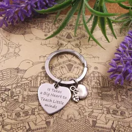 Keychains High Quality Key Chain It Takes A Big Heart To Teach Little Minds With Stainless Steel Keyring Birthday Gift