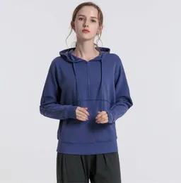 LL Nuovo vestito da yoga di alta qualità sciolto casual con cappuccio sportivo felpa con cappuccio da donna manica lunga corsa fitness top 777