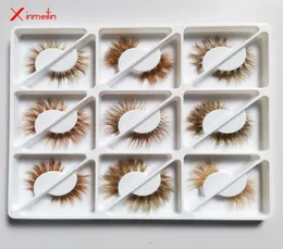 Modeller Kahverengi 3D Mink kirpikleri uzatma aracı bütün makyaj renkli bireysel kabarık dramatik hacim doğal yanlış kirpikler7302544