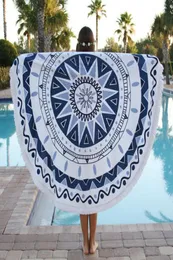 Telo mare rotondo con nappe in microfibra 150 cm Wa Tapestry Asciugamani da bagno Coperta da picnic Tappetino yoga Telo da bagno per donna Abito da sole8687675