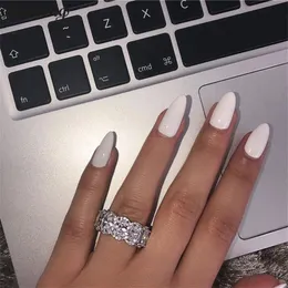 Choucong Çarpıcı Sınırlı Edition Ebernity Band Promise Ring 925 STERLING Gümüş 11 PCS Kadınlar için Oval Elmas Nişan Yüzükleri282s