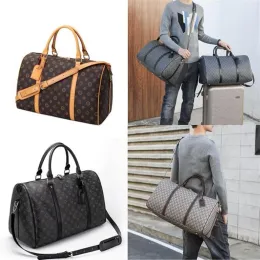 55CM PU Leather Duffel Bag Designer Men Suitcases Lage Sport Outdoor Packs Shoulder Travel Messenger Totes Bags Unisex Sel Evening Bags