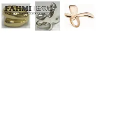 Fahmi Light Luxury Bow Rose Gold Silver Double Layer Ring Högkvalitativ märke 2023 Nytt i Stock bra hantverk, toppkvalitet