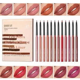 Lippenstifte Kosmetik Matte Lip Liner Natürliche dauerhafte Antihaft-Tasse Weicher Samt Lipliner Bleistift Make-up-Tool Wasserdichter Lippenstift Stift Frauen 231201