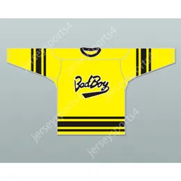 مخصص سيئ السمعة B.I.G. 97 Bad Boy Yellow Hockey Jersey New Top Top Sitched S-L-XL-XXL-3XL-4XL-5XL-6XL