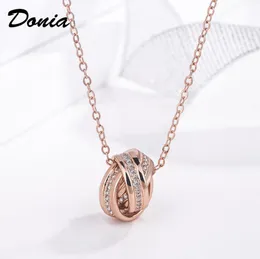 Donia jewelry European and American fashion three rings of copper micro inlaid zircon fashion accessories luxury birthday gift 8642933
