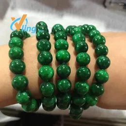 Strand 2023 Natural Myanmar Green Jade Bracelets 108 Beads Bracelet Rosaries For Women Men Prayer Emerald Bangles