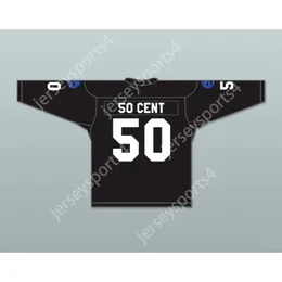 Personalizado ONYX REACT 50 CENT 50 HOCKEY JERSEY NOVO Top Costurado S-M-L-XL-XXL-3XL-4XL-5XL-6XL