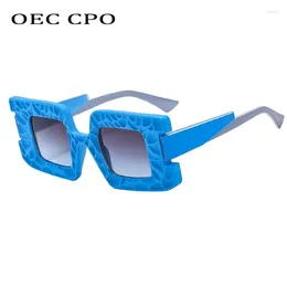 Sunglasses Punk Irregular Square Women Men Colorful Large Frame Goggle Sun Glasses Female Travel Outdoor UV400 Shades Eyewear