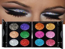 Handaiyan makeup 6 färger vattentät glitter ögonskugga palett skenande metaller pulver skimmer ögon skuggpigment kits diamant make8862709