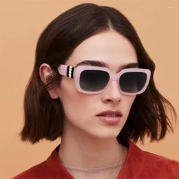 Sonnenbrille Est Rechteckige Brille Rosa Frauen Sonne UV-Schutz Reise Dekorative Brillen Lentes De Sol Mujer