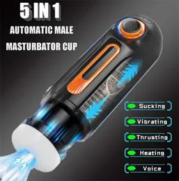 Sex toy massager 5 in 1 Automatic Thrusting Male Masturbators Toys for Men Realistic Vaginal Textured Penis Training Blowjob Sucki1181403