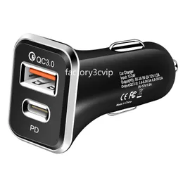 Fast Quick Charging Dual Ports QC3.0 PD 20W Car Charger Vehicle Power Adapters For IPhone 13 14 15 Pro Samsung Xiaomi F1 PC Gps 38W 12W Chargers