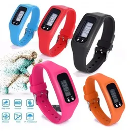 Smarta armband pedometrar batteri multifunktion 6 färger digital LCD pedometer kör steg kalori gångavstånd räknar hög kvalitet 231202