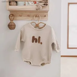 Clothing Sets Autumn Newborn Baby Rompers Infant Kids Cotton Long Sleeve Letter Embroider Boy Girls Jumpsuits Baby Boys Girls ClothesL231202