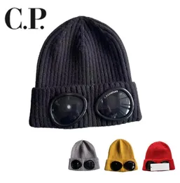 CP Beanie Caps Mens Luxury Designer Ribbed Knit Lens Hatts Womens extra fina Merino Wool Goggle Beanie Officiell webbplatsversion