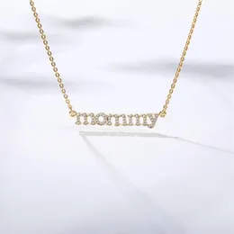 New Personalized mommy Letter Zircon Necklace & Pendant For Women Crystal Choker Chain Jewelry Mother's Day Birthday Gif236y
