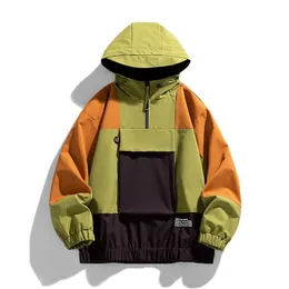 Miscele da uomo Streetwear Giacca tattica da uomo Giacca da esterno antivento Cappotto allentato Giacche con cappuccio Uomo Tasca impermeabile Giacca a vento Outwear 231202