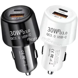 48W Super Fast Quick Charging PD 30W USB C PD Car Charger Dual Ports Power Adapter For Ipad Iphone 11 12 13 14 15 Samsung S20 S23 Xiaomi M1 Huawei