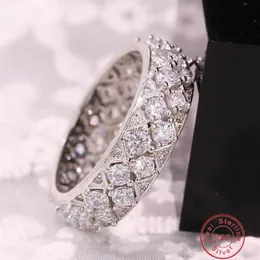 Victoria Wieck Luxury Jewelry Real 925 Sterling Silver Full White 5A Cubic Zirconia Promise Ring Party Women Wedding Engagement Ba254G