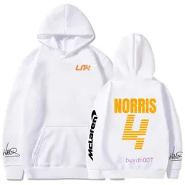 남자의 후드 2023/2024 새로운 F1 포뮬러 원 레이싱 팀 스웨트 셔츠 McLaren Lando Norris 4 편지 인쇄 및 여자 가을/겨울 캐주얼 패션 거리 대형 CM1P
