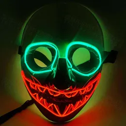 Máscara de monstro de boca vermelha Máscara brilhante de Halloween EL Linha de luz fria Máscara de luz fria Bar Maquiagem Bola Felicidades