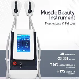 Heimgebrauch Dual-Griffe Elektromagnetische Cellulite-Auflösung Körperschlankheitskurvenformende Schönheitsmaschine HIEMT EMS-Muskelstimulation Hip Lifting Salon