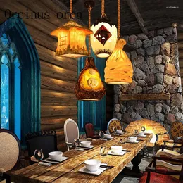 Pendant Lamps American Vintage Retro Resin Bottles Single Chandeliers Coffee Shops Restaurants Bars Japanese Style And Wind