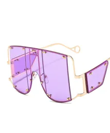 Oversized Metal Frame Sunglasses Riri Women Retro Vintage Square Sunglasses Punk Men Sun Glasses Personality Female Sunglasses6882339