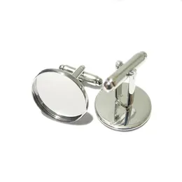 Beadsnice Cufflink أجزاء لصنع المجوهرات المصنوعة يدويًا بالكامل مع صينية كابوشون مستديرة 16 مم ID8896251L